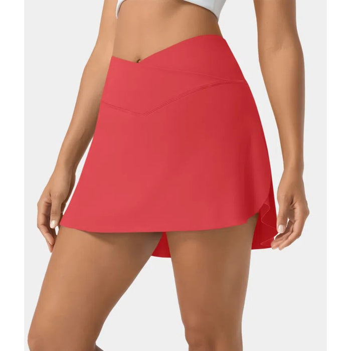 2 In 1 Side Pocket Tennis Skirt Shorts