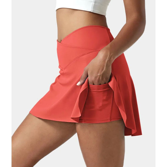 2 In 1 Side Pocket Tennis Skirt Shorts