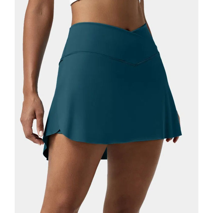 2 In 1 Side Pocket Tennis Skirt Shorts