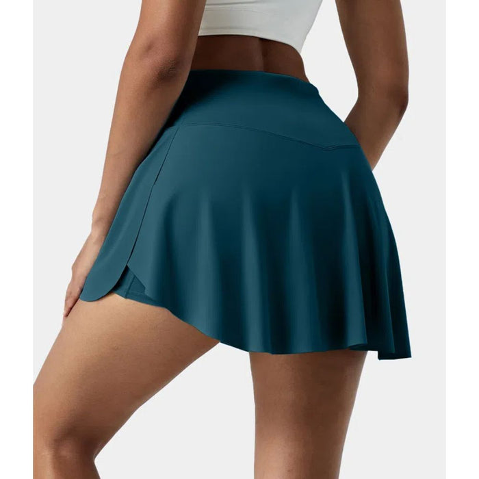 2 In 1 Side Pocket Tennis Skirt Shorts