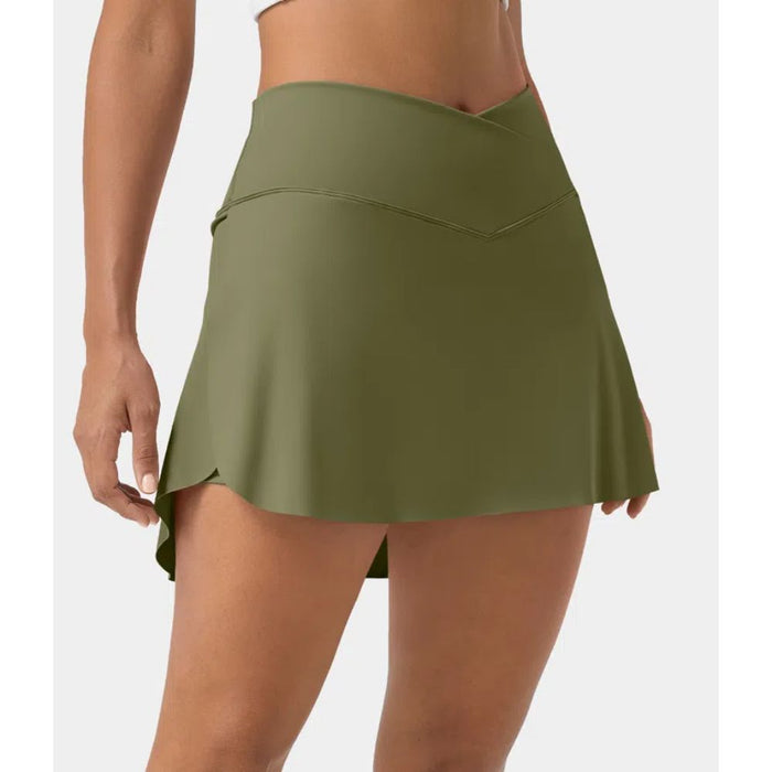 2 In 1 Side Pocket Tennis Skirt Shorts