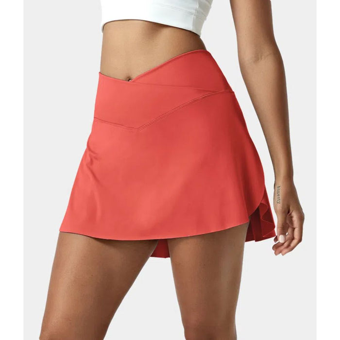 2 In 1 Side Pocket Tennis Skirt Shorts