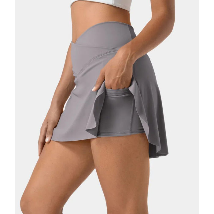 2 In 1 Side Pocket Tennis Skirt Shorts