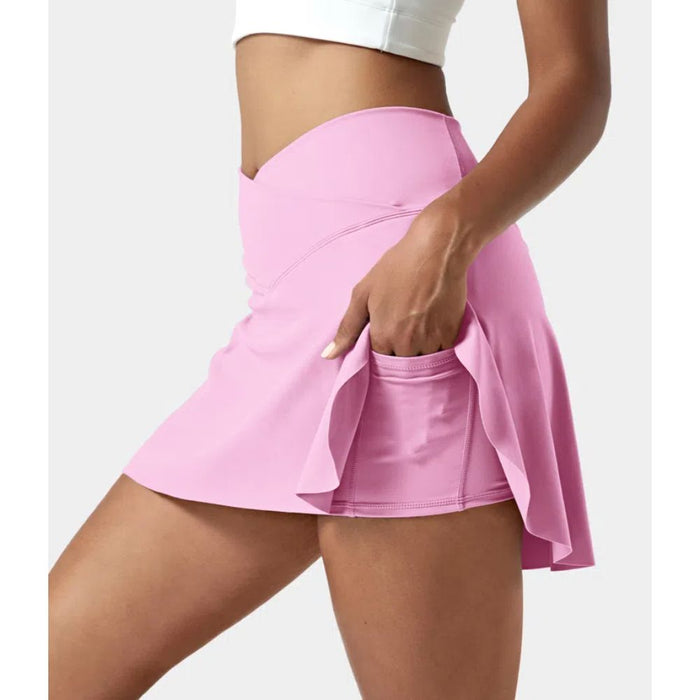 2 In 1 Side Pocket Tennis Skirt Shorts