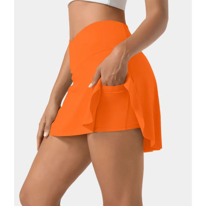 2 In 1 Side Pocket Tennis Skirt Shorts