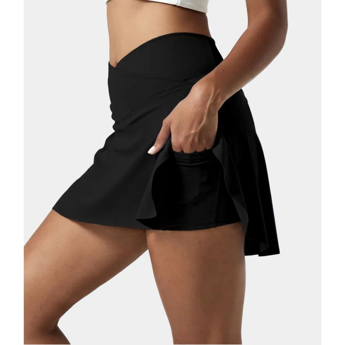 2 In 1 Side Pocket Tennis Skirt Shorts