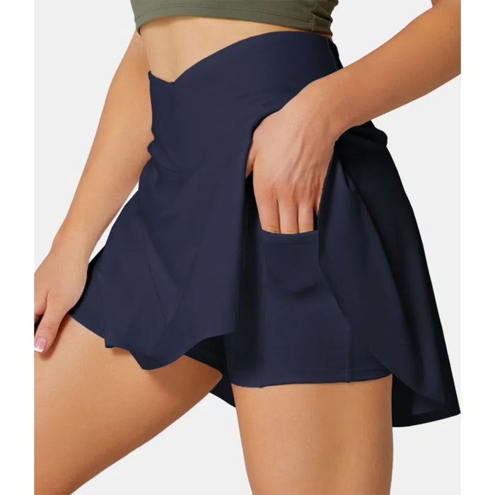 2 In 1 Side Pocket Tennis Skirt Shorts