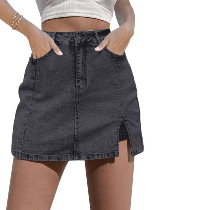 Women High Rise Stretchy Mini Skirt