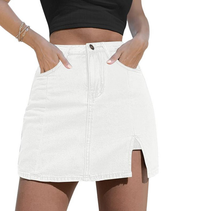 Women High Rise Stretchy Mini Skirt