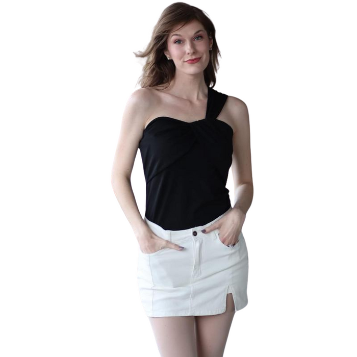 Women High Rise Stretchy Mini Skirt