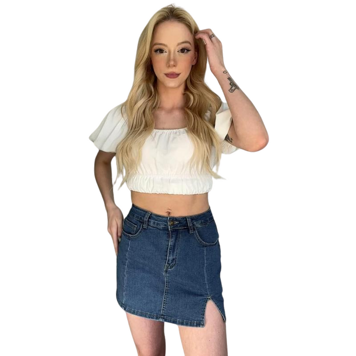 Women High Rise Stretchy Mini Skirt