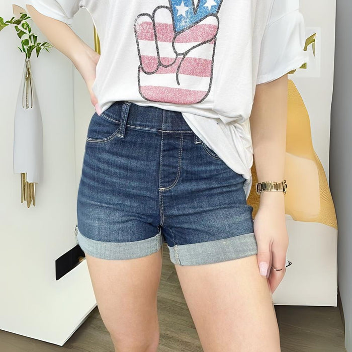 High Rise Denim Shorts