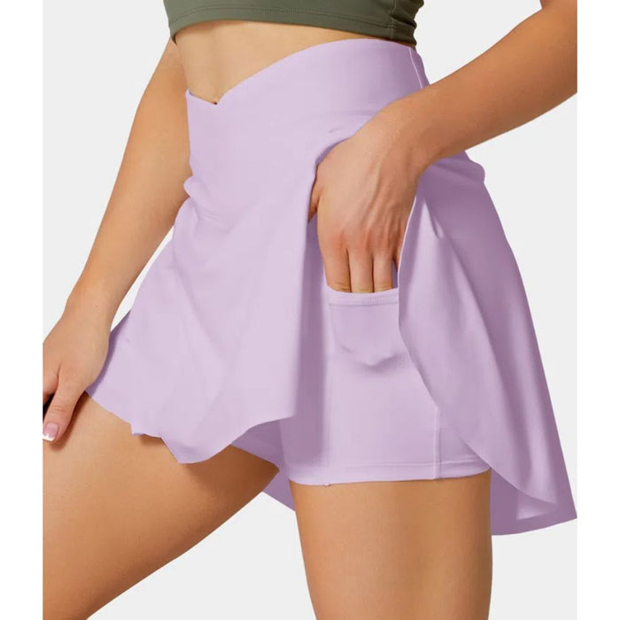 2 In 1 Side Pocket Tennis Skirt Shorts