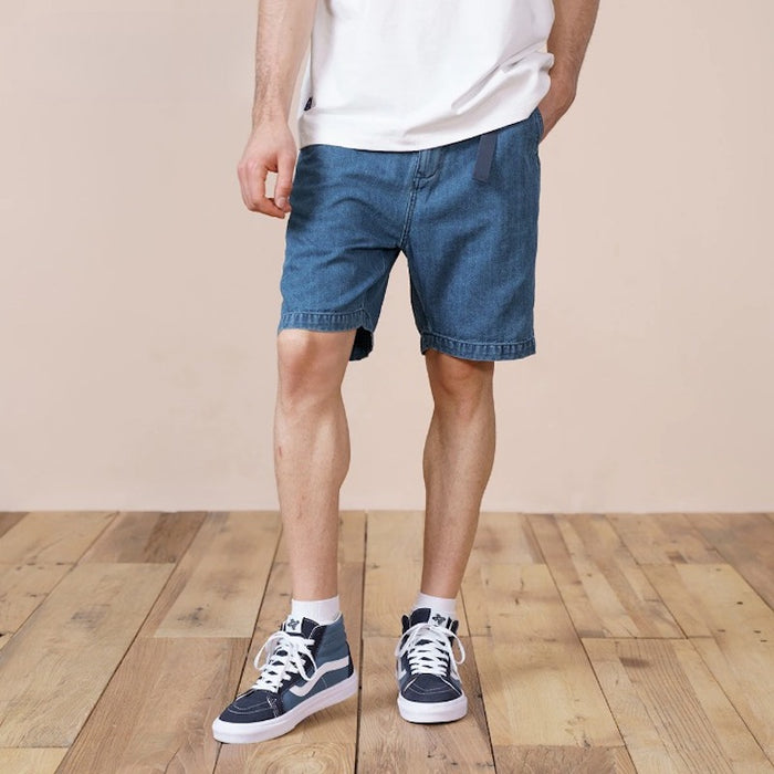 Men's Elastic Waist Denim Shorts